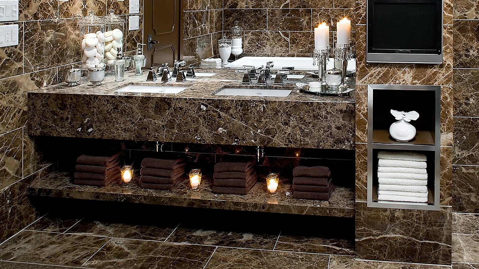 Emperador Marble Countertop for Indonesia apartment