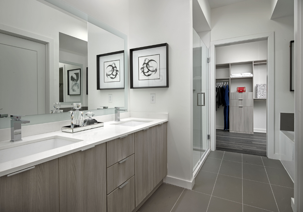 Snow white quartz countertop for Canada hotel