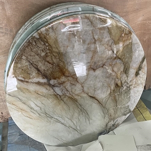 Cristallo Yellow Luxury Stone Round Dining Table Top