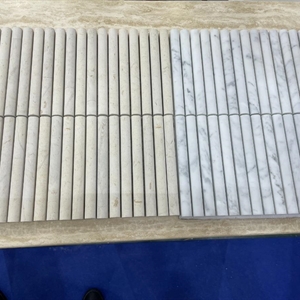 Beige Travertine & Carrara White Marble Flutes