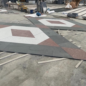 India Red & Black Basalt & G603 Mosaic Cobblestone Paver