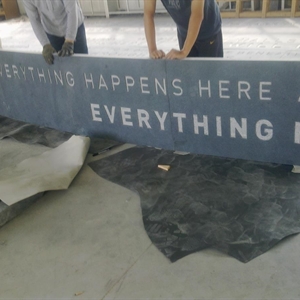 G654 Granite Wall Cladding Stone with lasered letter