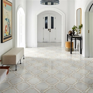 Dolomite White Emperador Marble Palazzo Mosaic Tiles