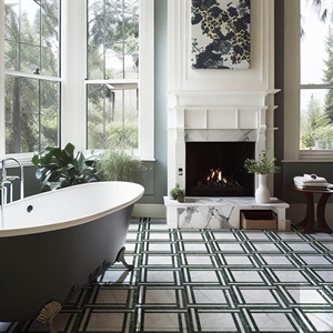 Dolomite White Green Marble Frame Mosaic Tiles