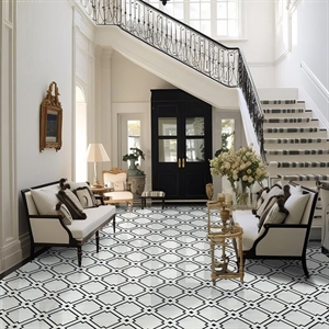 Dolomite White Nero Marquina Marble Palazzo Mosaic Tiles