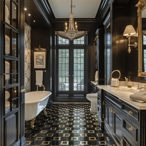 Nero Marquina Palazzo Marble Mosaic Tiles