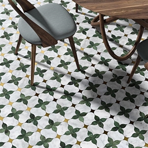 White Carrara Honed Lily Marble Mosaic Tiles